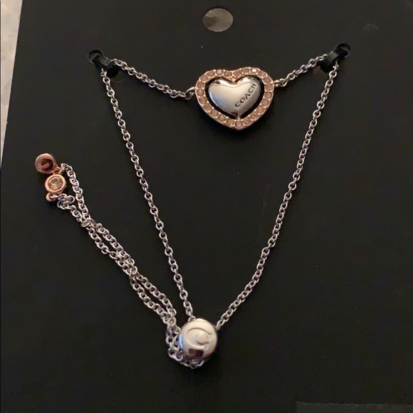 Coach Halo Heart Chain Rose Gold & Silver Bracelet - Picture 5 of 5